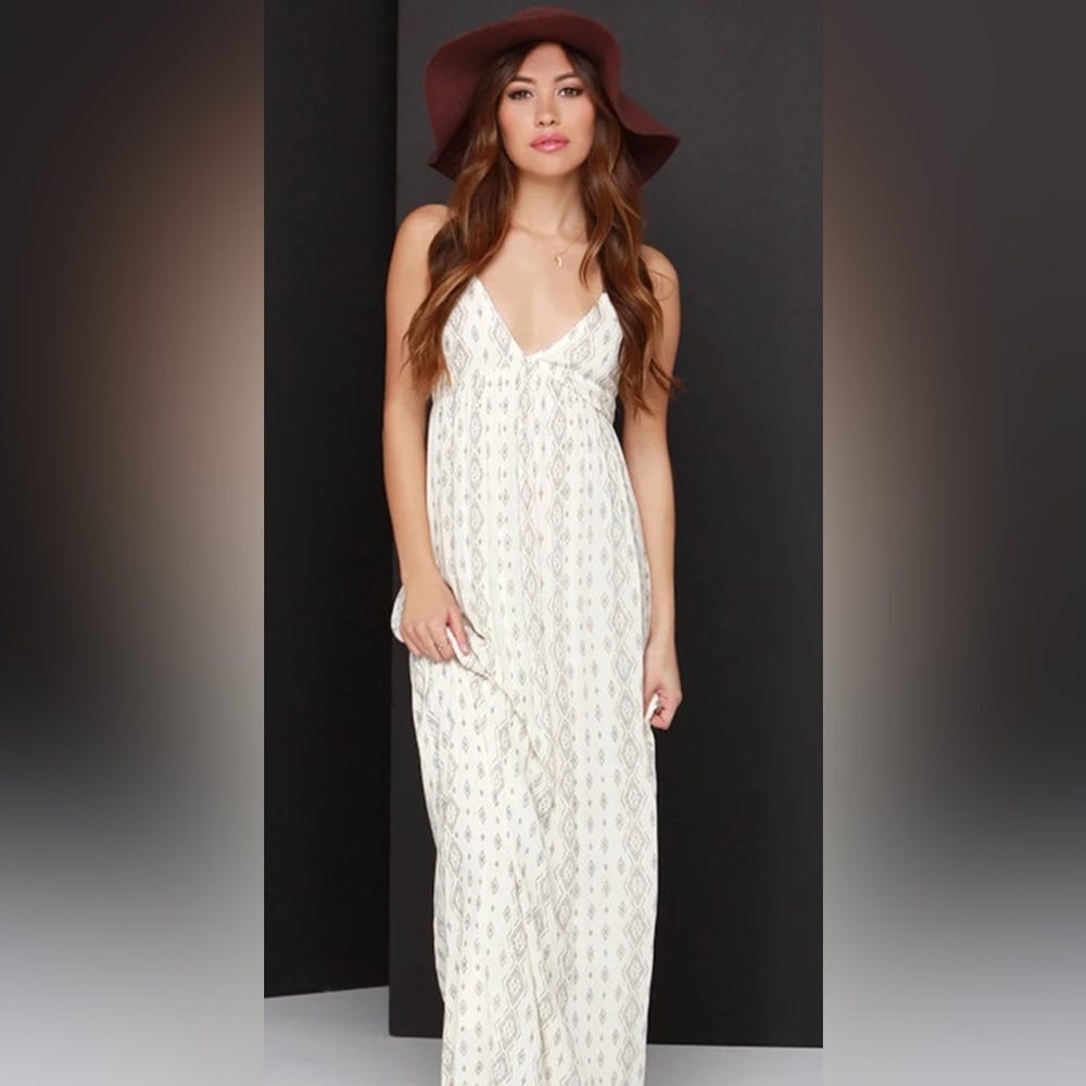 O'Neill Dean Cream Print Maxi Dress